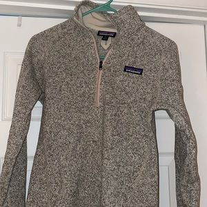 XS sand colored half zip Patagonia